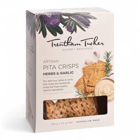 Trentham Tucker Artsan Pita Crisps Herb & Garlic 100g