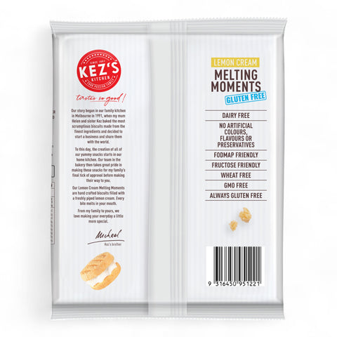 Kez's Kitchen Gluten Free Lemon Cream Melting Moments 190g