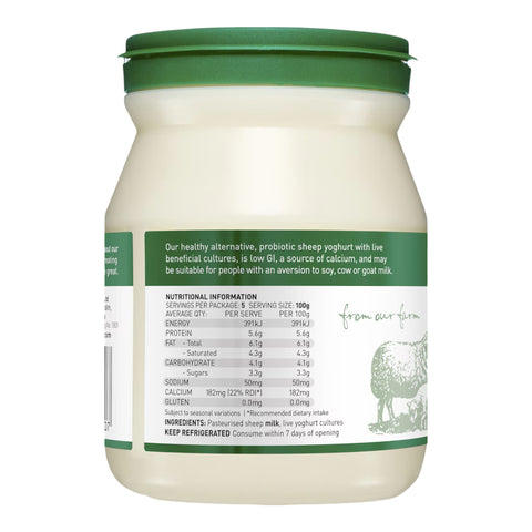Meredith Dairy Natural Sheep Milk Yoghurt Probiotic 500g