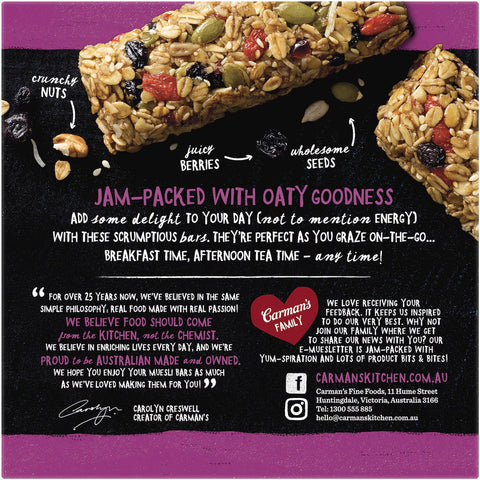 Carman's Super Berry Muesli Bars 270g (6 Pack)