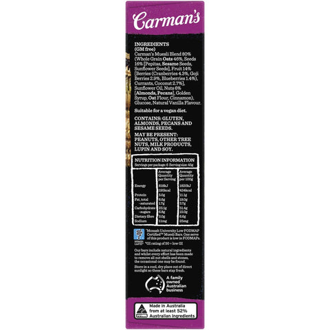 Carman's Super Berry Muesli Bars 270g (6 Pack)