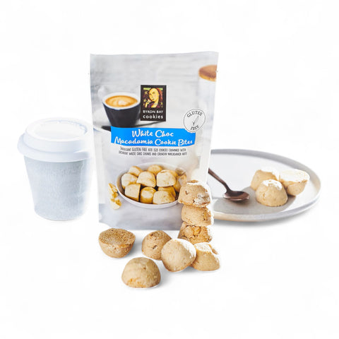 Byron Bay Cookies Gluten Free White Choc Macadamia Cookie Bites 100g
