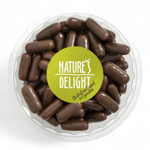 Nature's Delight Choc Raspberries Bullets 200g