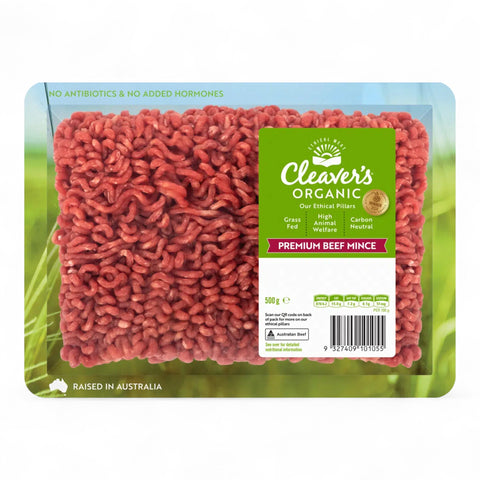 Cleaver's Premium Organic Beef Mince 500g