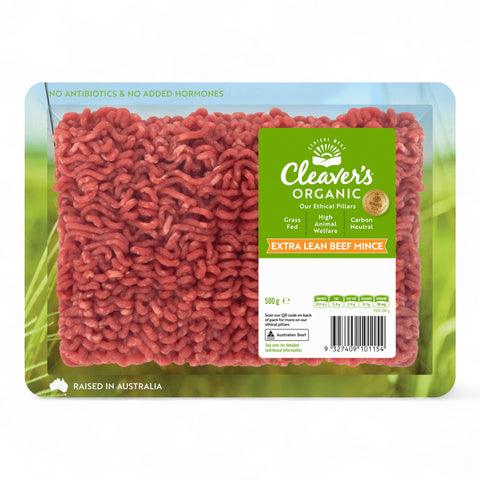 Cleaver's Extra Lean Organic Beef Mince 500g