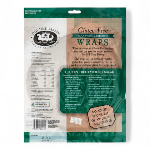 Old Time Bakery Wraps Wholesome Buckwheat Gluten Free 250g