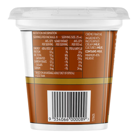 Meander Valley Creme Fraiche Traditional Style 200mL