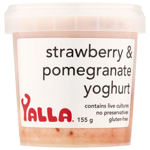 Yalla Strawberry & Pomegranate Yoghurt 155g