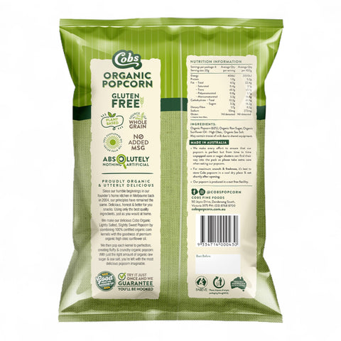 Cobs Lightly Salted Slightly Sweet Organic Popcorn 125g