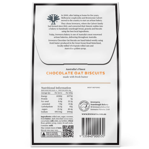 Irrewarra Chocolate Oat Biscuits 200g