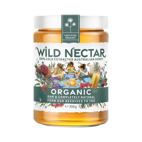 Wild Nectar 100% Cold Extracted Organic Australian Honey Jar 350g