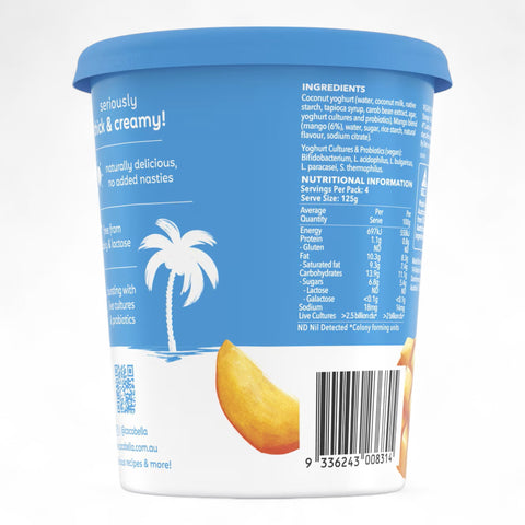 Cocobella Dairy Free Coconut Yoghurt Mango 500g