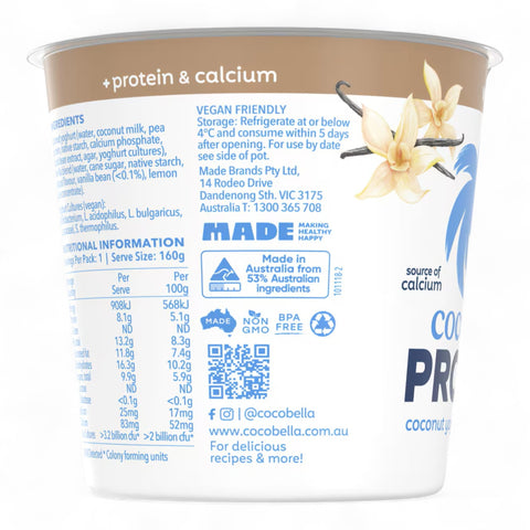 Cocobella Protein Yoghurt Vanilla 160g