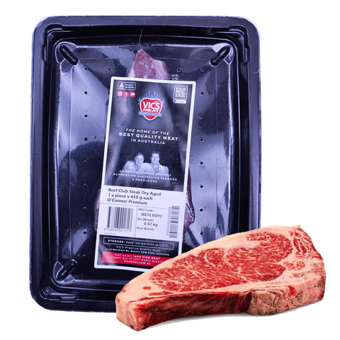 Vic's Meat Beef Club Steak Dry Aged O'Connor Premium 1 x piece x 450g