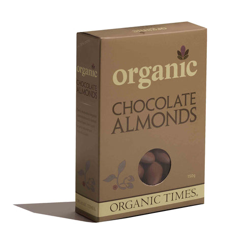 Organic Times Chocolate Almonds 150g