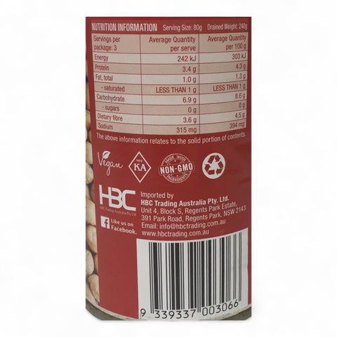 Chef's Choice Organic Chickpeas In Water 400g