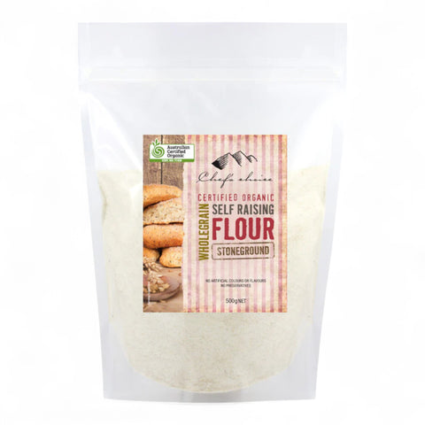 Chef's Choice Organic Stoneground Wholegrain Self Raising Flour 500g