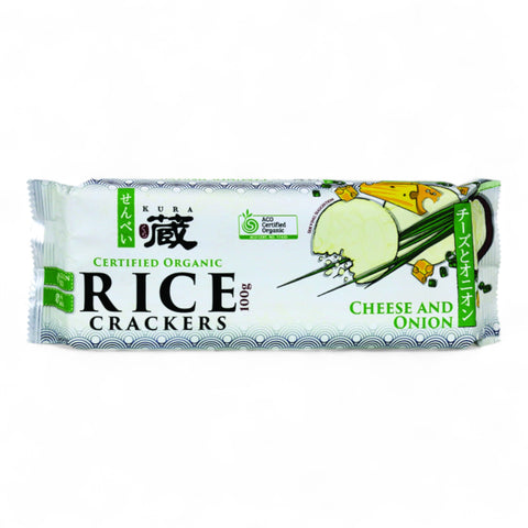 Kura Organic Cheese & Onion Rice Cracker 100g