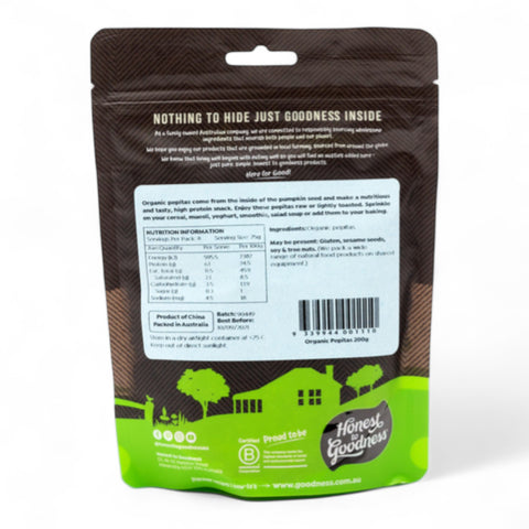 Honest to Goodness Organic Raw Pepitas 200g