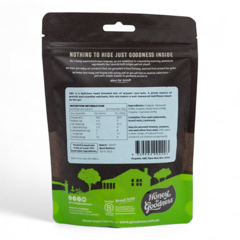 Honest to Goodness Organic ABC Raw Nut Mix 200g