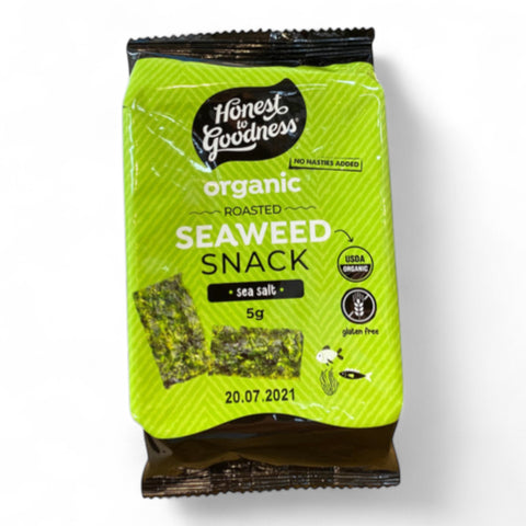 Honest to Goodness Organic Roasted Seaweed Snack - Sea Salt 5g
