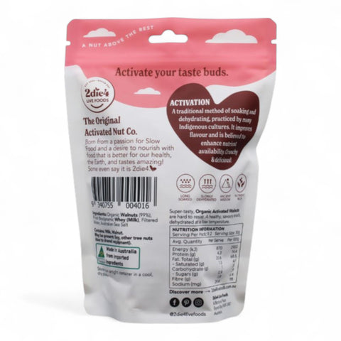 2Die4 Activated Organic Vegan Walnuts 300g
