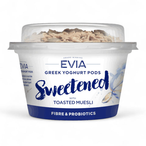 Evia Greek Yoghurt Pods Sweetened With Toasted Muesli 170g