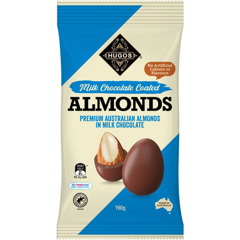 Hugo Milk Choc Almonds 190g