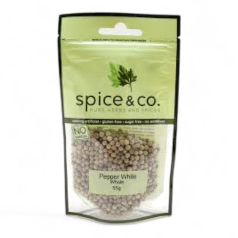 Spice & Co Peppercorn White Whole 55g