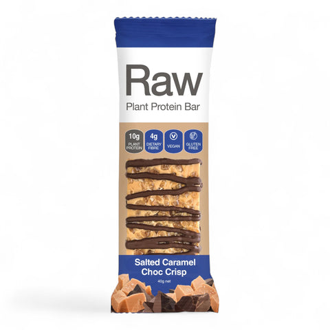 Amazonia Raw Plant Protein Bars Salted Caramel Choc Crisp 40g