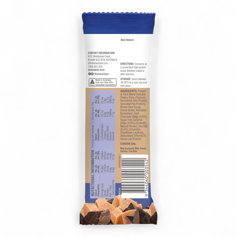 Amazonia Raw Plant Protein Bars Salted Caramel Choc Crisp 40g