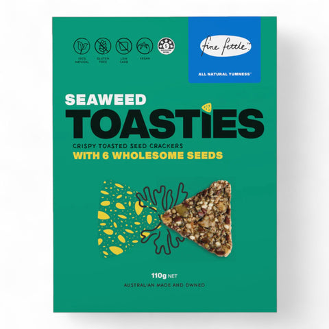 Fine Fettle Toasties Seaweed Crispy Toasted Seed Crackers 110g