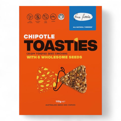 Fine Fettle Toasties Chipotle Crispy Toasted Seed Crackers 110g