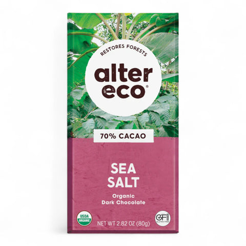 Alter Eco Chocolate Deep Dark Sea Salt 80g