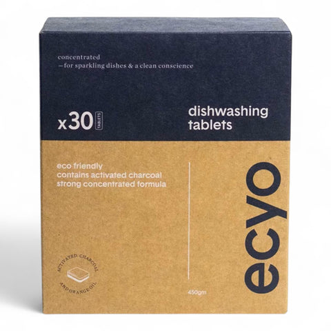 Ecyo Dishwasher Tablets with Activated Charcoal - 30 Pack