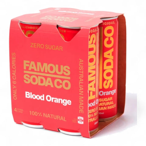 Famous Soda Blood Orange (250ml x 4 Pack)