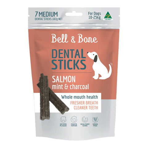 Bell & Bone Dental Sticks Salmon Mint & Charcoal 182g