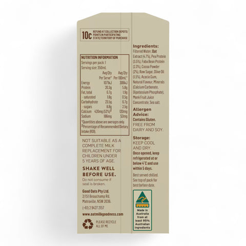 Oat Milk Goodness OMG Chocolate Protein Oat Milk 350mL
