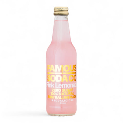 Famous Soda Co Sugar Free Pink Lemonade 330mL