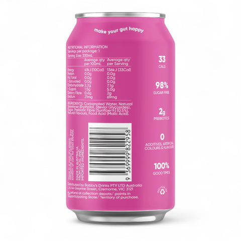 Bobby Prebiotic Soft Drink Creamy Soda 330mL