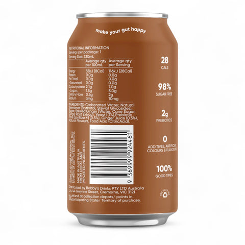 Bobby Prebiotic Soft Drink Ginger Beer 330mL