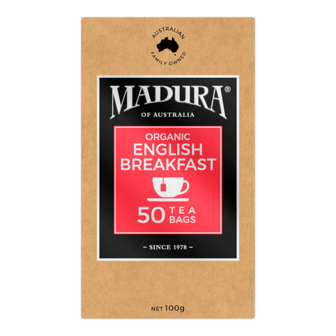 Madura Organic English Breakfast 50 Tea Bags 100g