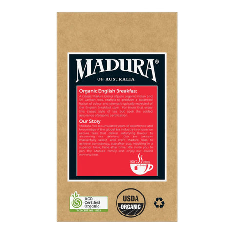 Madura Organic English Breakfast 50 Tea Bags 100g