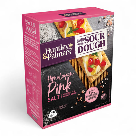 Huntley & Palmers Crackers Baked Sour Dough Himalayan Pink Salt 140g