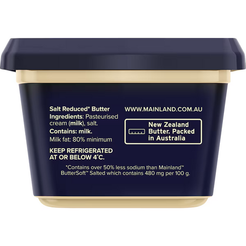 Mainland Buttersoft Pure Butter Tub Salt Reduced 375g