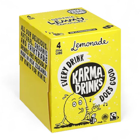 Karma Drinks Carbonated Soft Drink Lemonade Cans 4 x 250mL