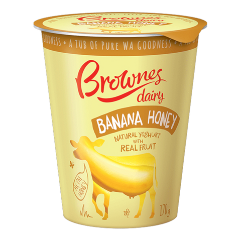 Brownes Natural Yoghurt With Banana Honey 170g