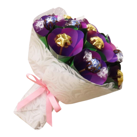 Edible Blooms Purple Bouquet Milk & White Chocolate Bouquets