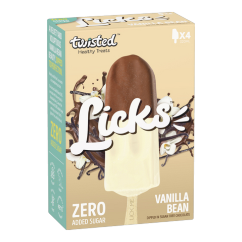 Twisted Healthy Treats Licks Vanilla Bean Dipped 4 x 320mL